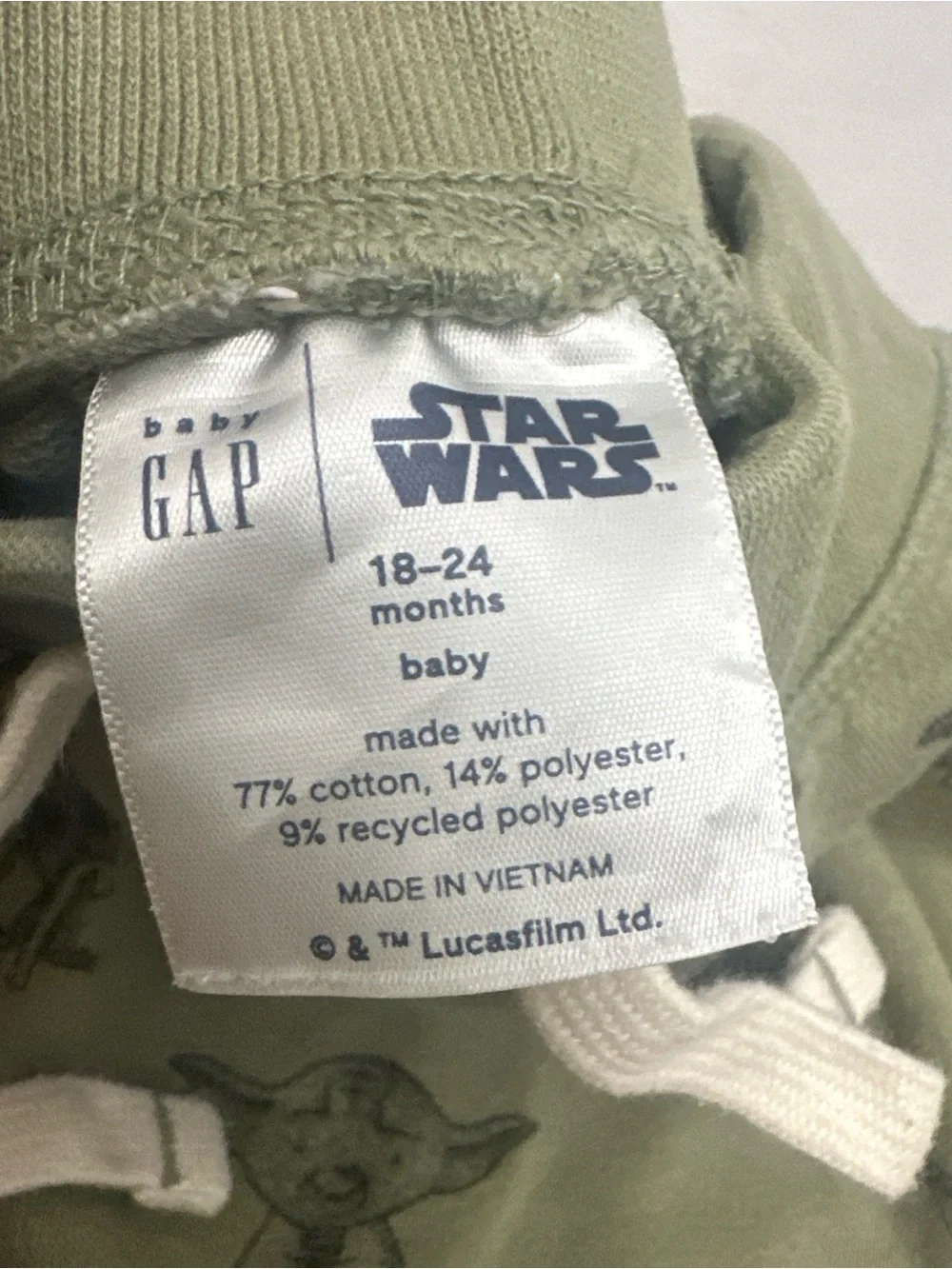 Baby Gap Star Wars Yoda & Chewbacca 3-Piece Outfit Set 18-24M